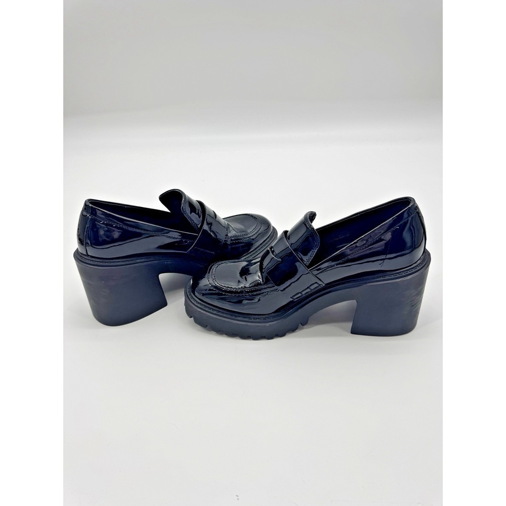 Y2K Whimsigoth Women 10 Platform Jonnie Loafers Patent Leather Chunky Preppy 90s